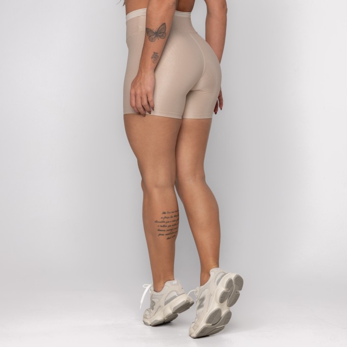 Short Duo Canelado Areia