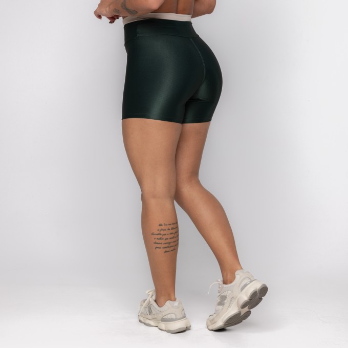 Short Duo Canelado verde escuro