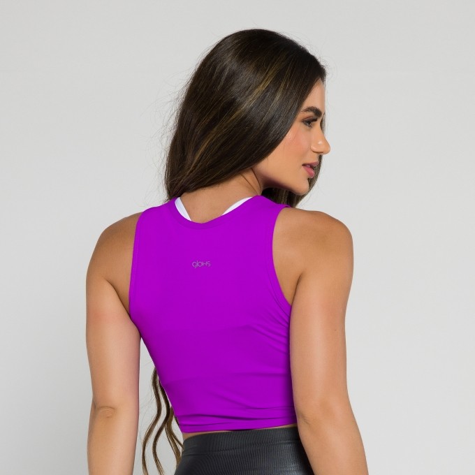 Cropped sem Manga Transpassado Fuchsia