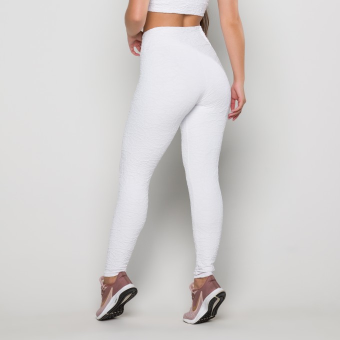 Calça Legging Textura Branca