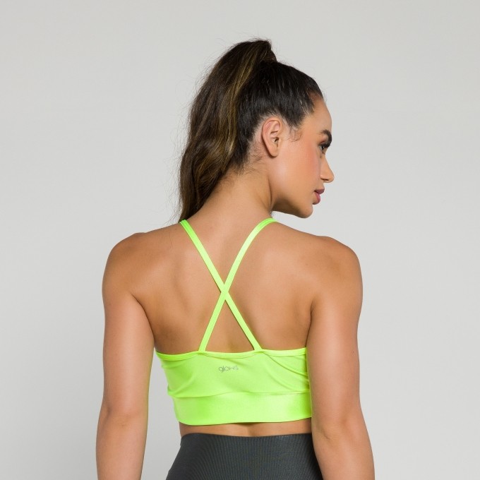 Top Glam Franzido Amarelo Neon