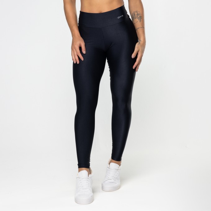 Calça Legging Mini Canelado Preta