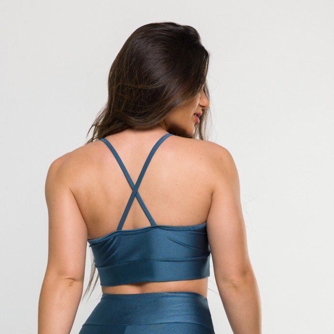 Top Glam Franzido Azul