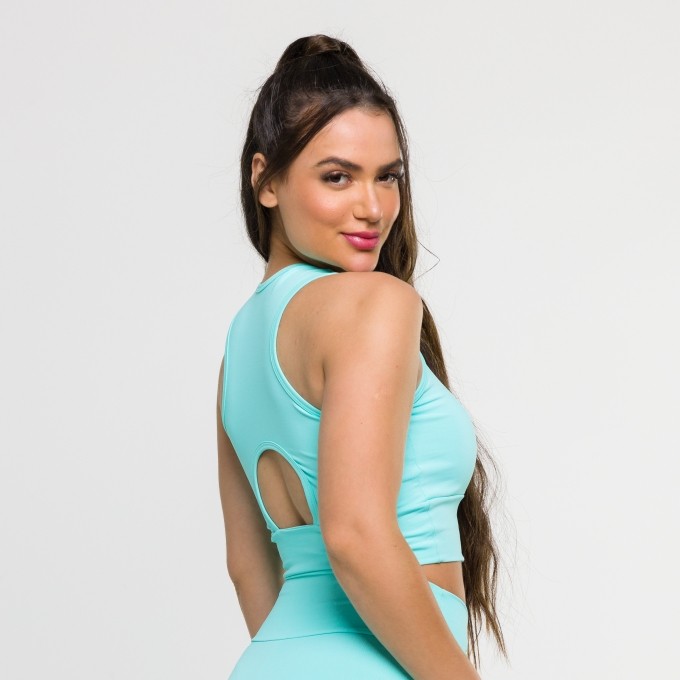 Cropped Sinergia Verde Água em Suplex