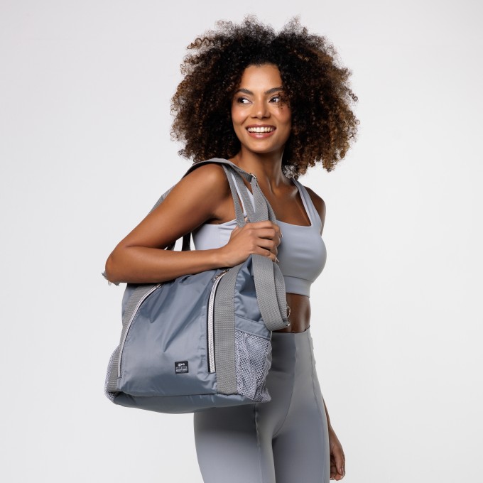 Bolsa Fitness Feminina Cinza