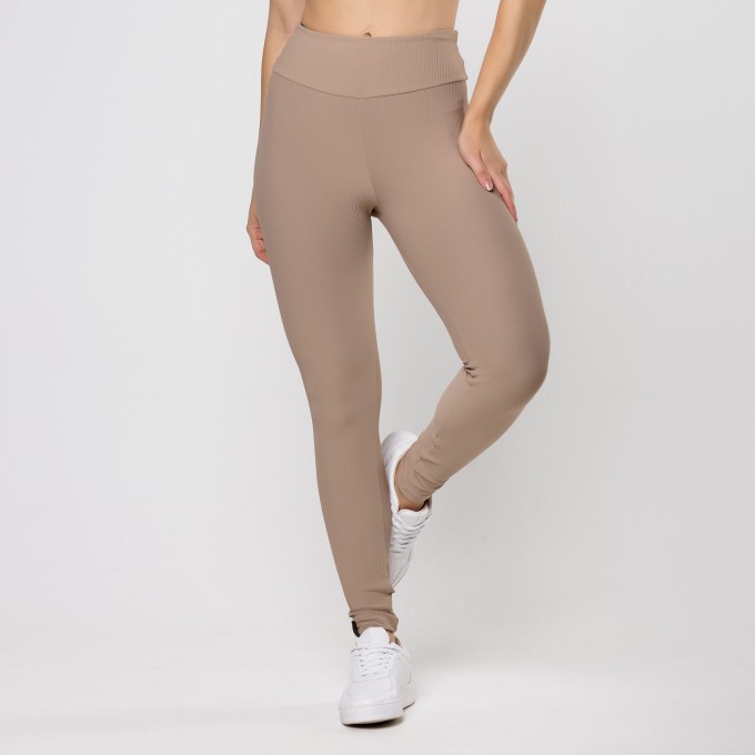 Calça Legging Aura Canelada Nude