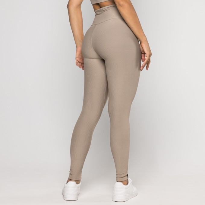 Calça Legging Aura Canelada Nude