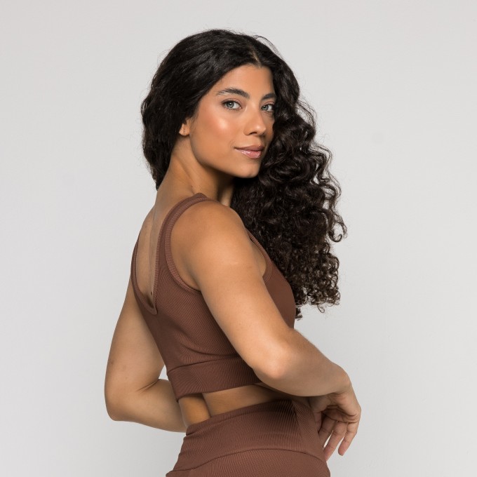 Top Aura Canelado Marrom
