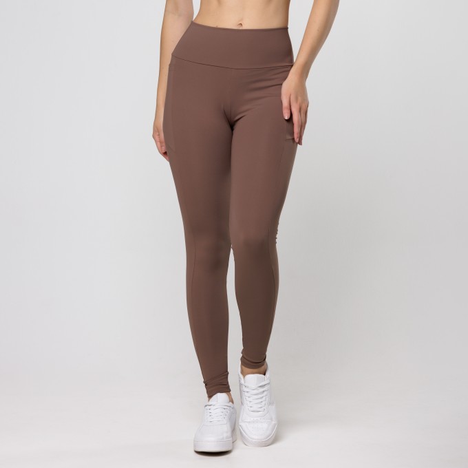 Calça Legging Up Marrom Castanho com Bolso