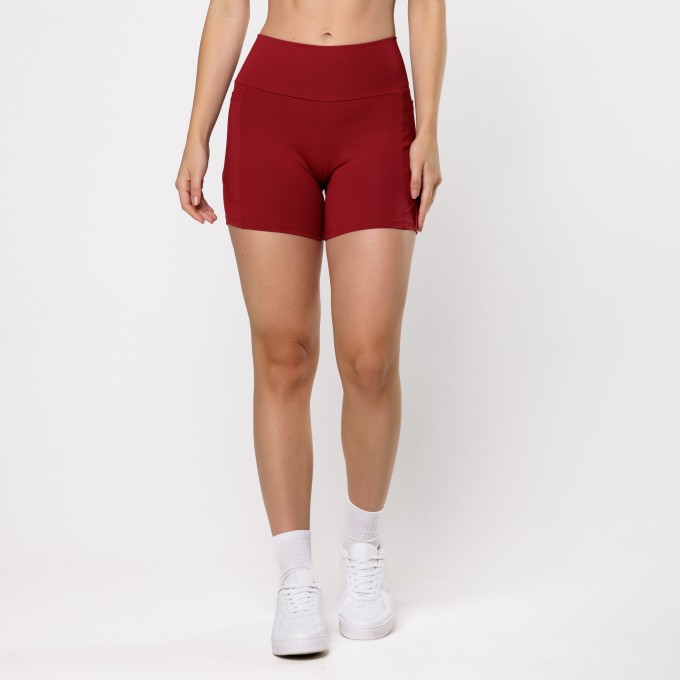 Short Fitness UP Vermelho Cherry com Bolso