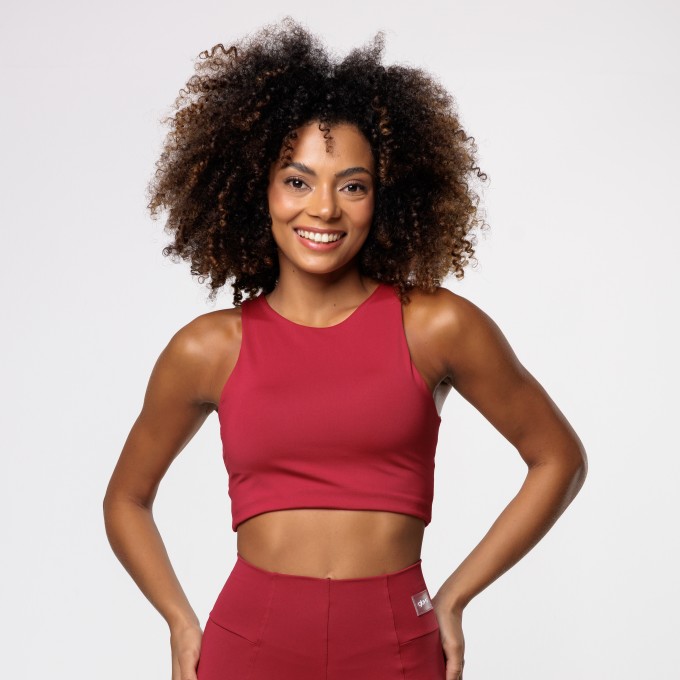 Cropped Fitness Luna Vermelho Cherry