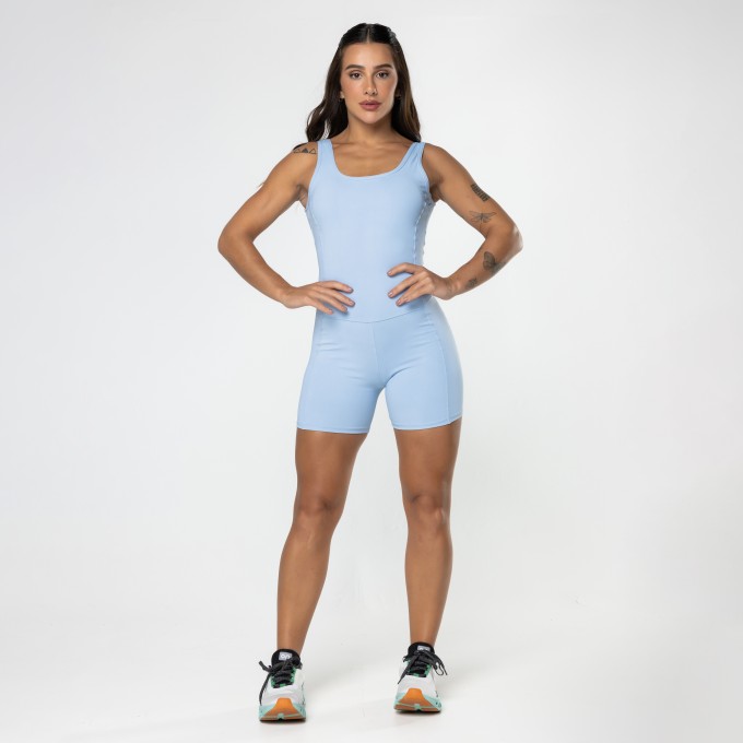 Macaquinho Fitness Gaia Azul Claro