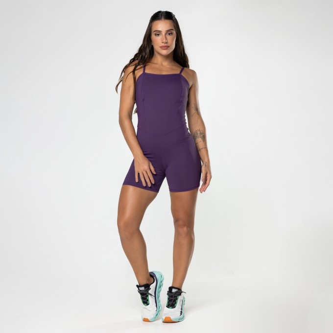 Macaquinho Fitness Shape Roxo Escuro