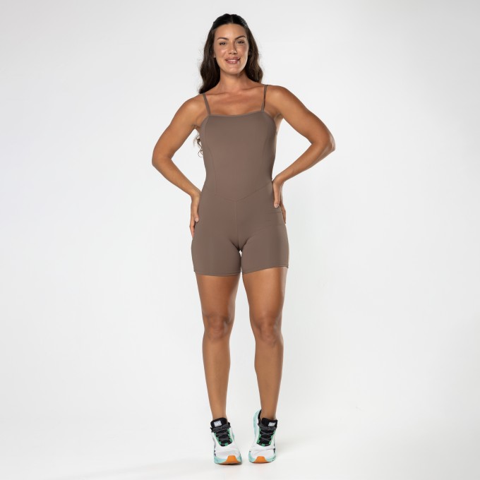 Macaquinho Fitness Shape Marrom Castanho