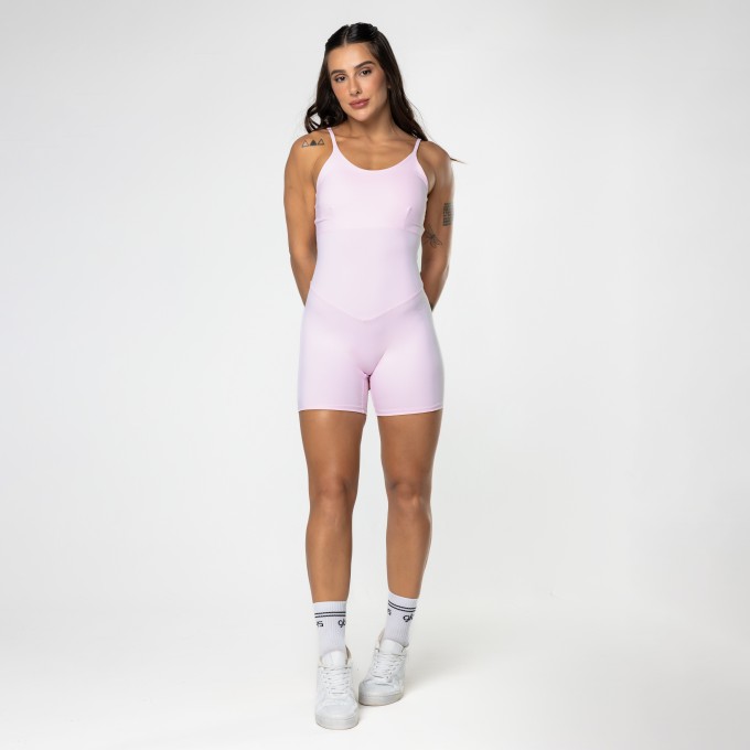 Macaquinho Fitness Energy Rosa Claro