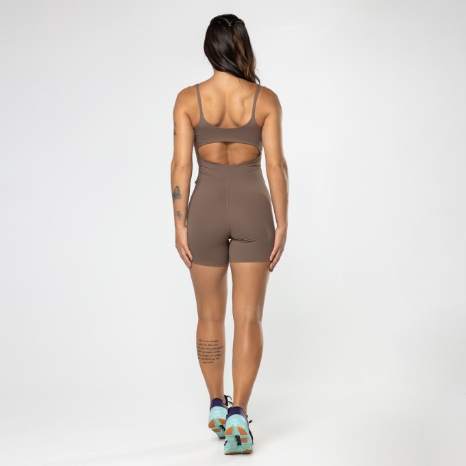 Macaquinho Fitness Energy Marrom Castanho