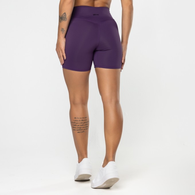 Short Gaia Cós Cruzado Roxo Escuro