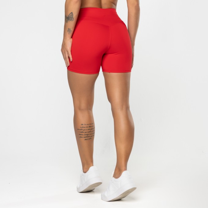 Short Gaia Cós Cruzado Vermelho