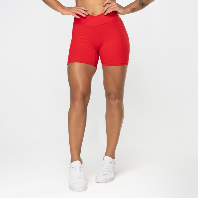 Short Gaia Cós Cruzado Vermelho