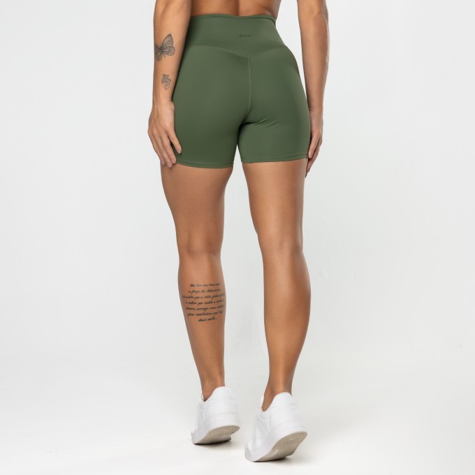Short Gaia Cós Cruzado Verde Musgo