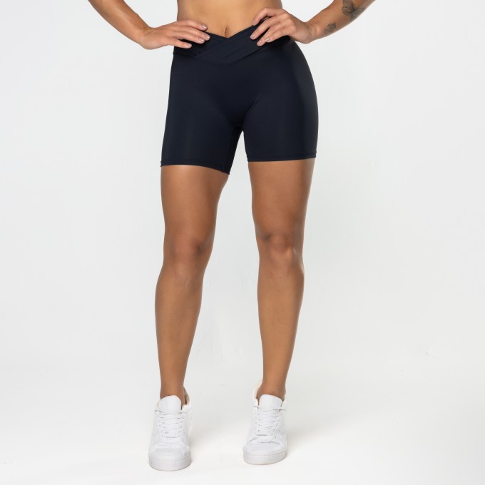 Short Gaia Cós Cruzado Preto