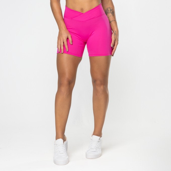 Short Gaia Cós Cruzado Rosa Pink