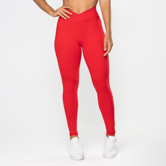 Calça Legging Gaia Cós Cruzado Vermelha