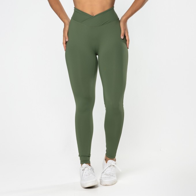 Calça Legging Gaia Cós Cruzado Verde Musgo