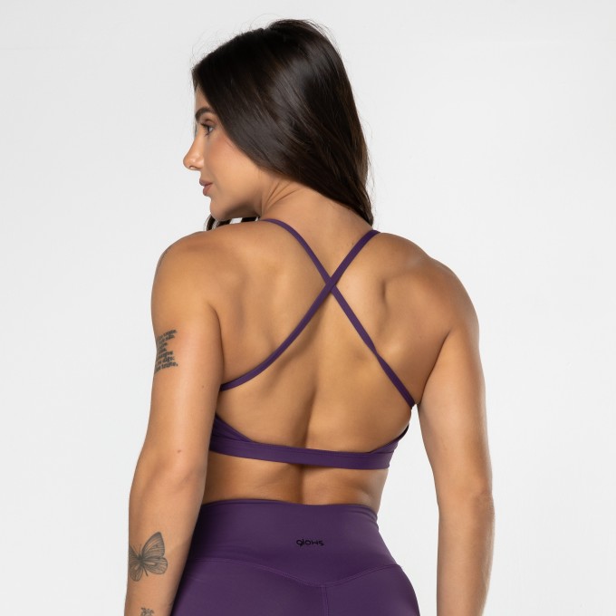 Top Gaia Cruzado Roxo Escuro