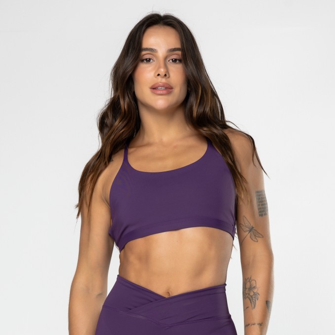 Top Gaia Cruzado Roxo Escuro