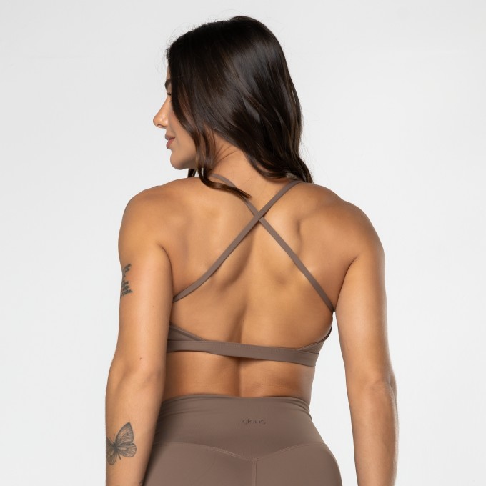 Top Gaia Cruzado Marrom Castanho