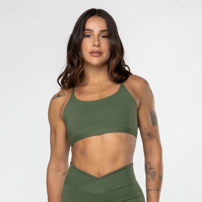 Top Gaia Cruzado Verde Musgo