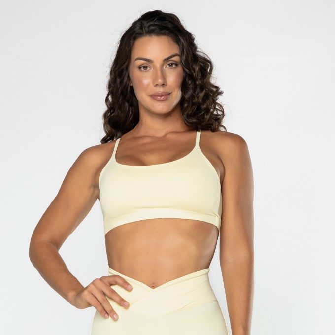 Top Gaia Cruzado Amarelo Manteiga