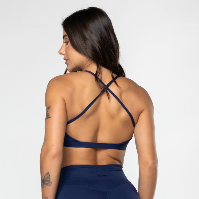 Top Gaia Cruzado Azul Marinho