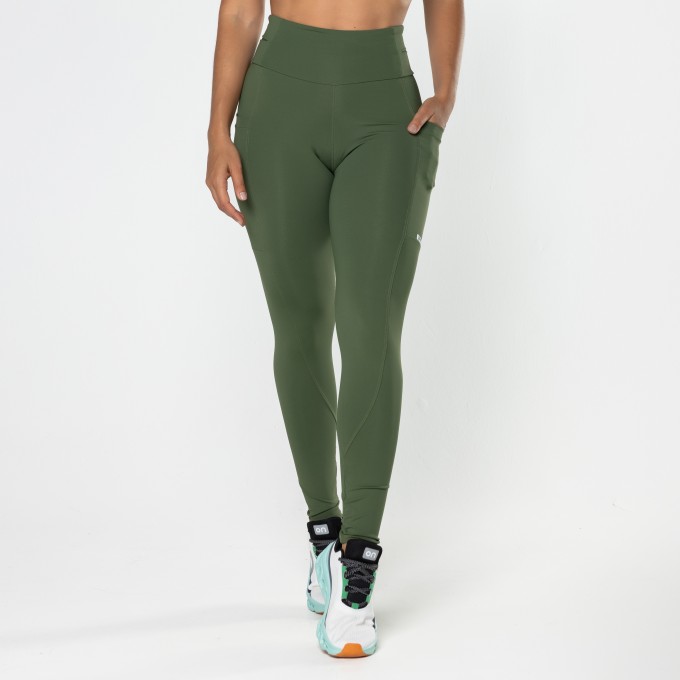 Calça Legging Pacer Multibolsos Verde Musgo
