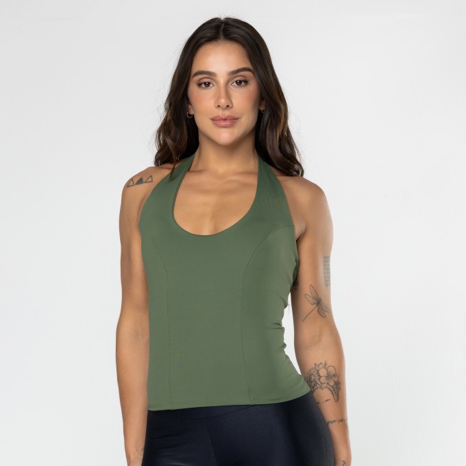 Camiseta Frente Única Verde Musgo