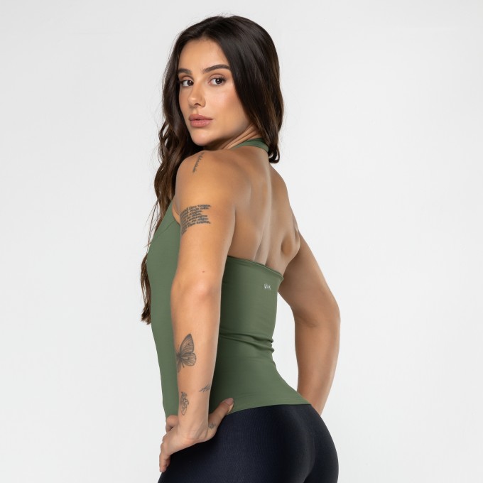 Camiseta Frente Única Verde Musgo