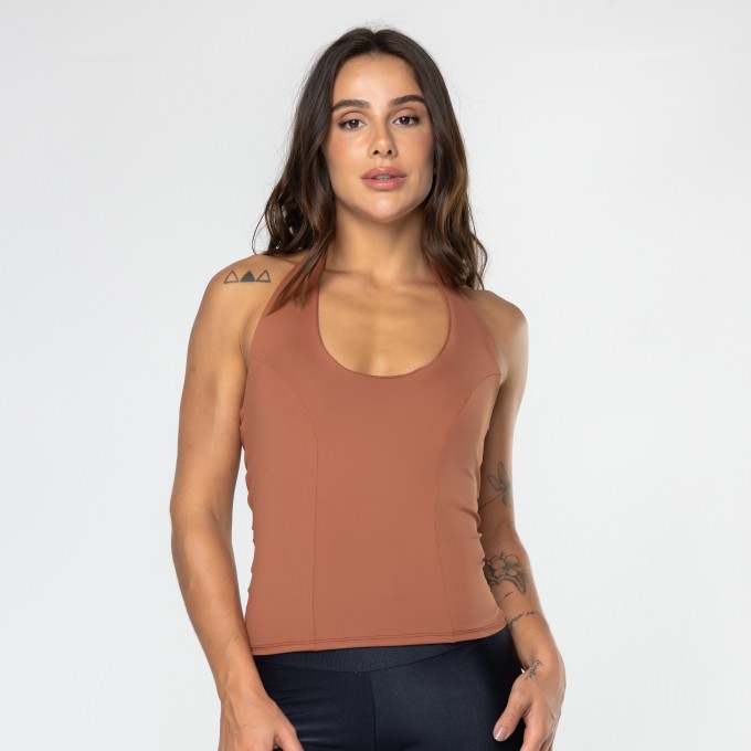 Camiseta Frente Única Marrrom