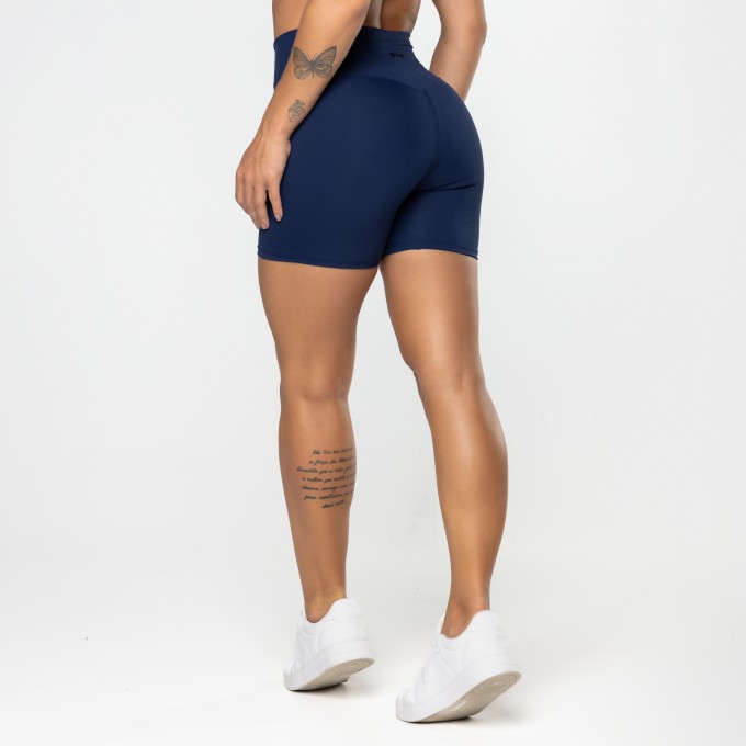 Short Gaia Cós Cruzado Azul Marinho