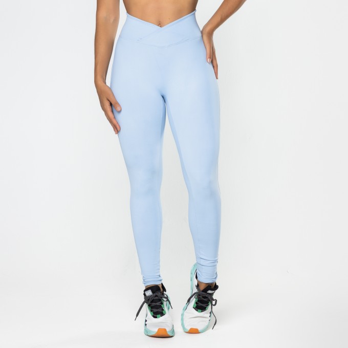 Calça Legging Gaia Cós Cruzado Azul Bebê Brisa
