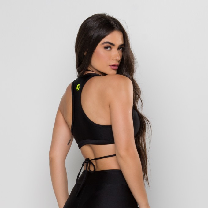 Top Glam Preto com Cadarço