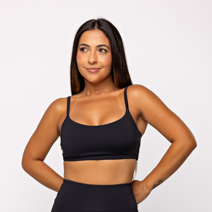 Top Flex Preto com Alças Reguláveis