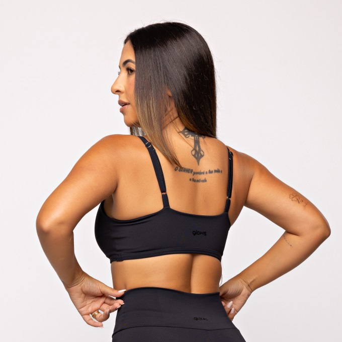 Top Flex Preto com Alças Reguláveis