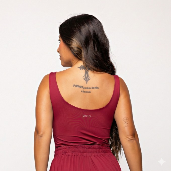 Camiseta Básica Alça Larga Vermelho Rubi